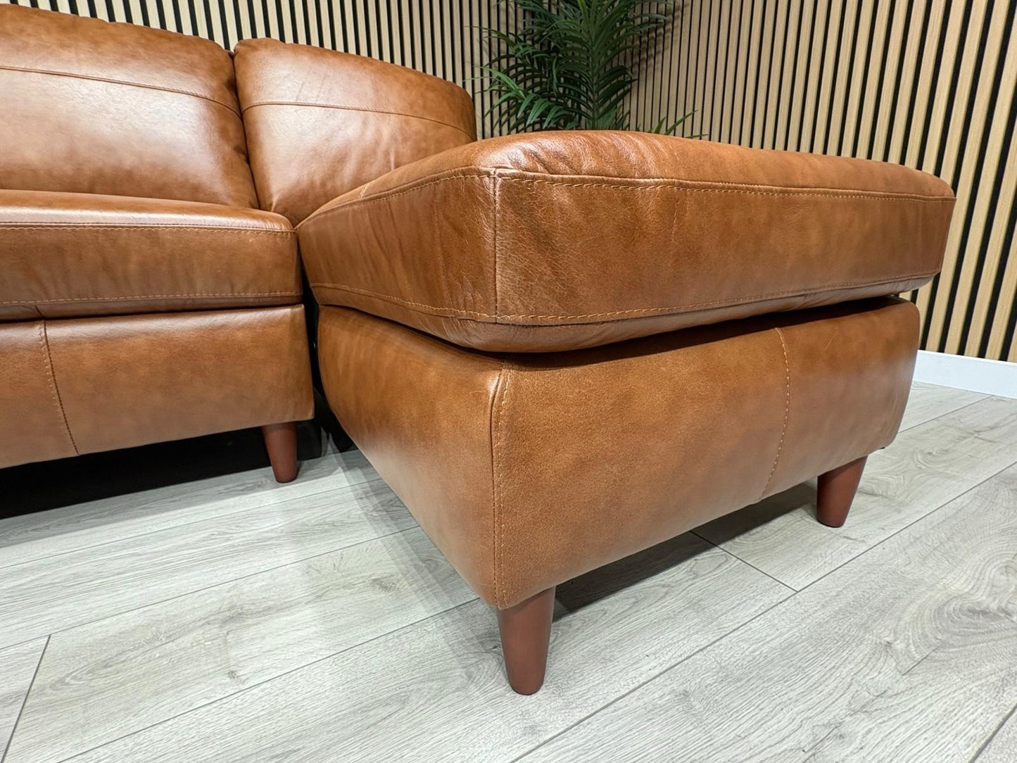 John Lewis BAILEY Style RHF Leather 3 Seater Chaise End Sofa, Tan - RRP £3,449