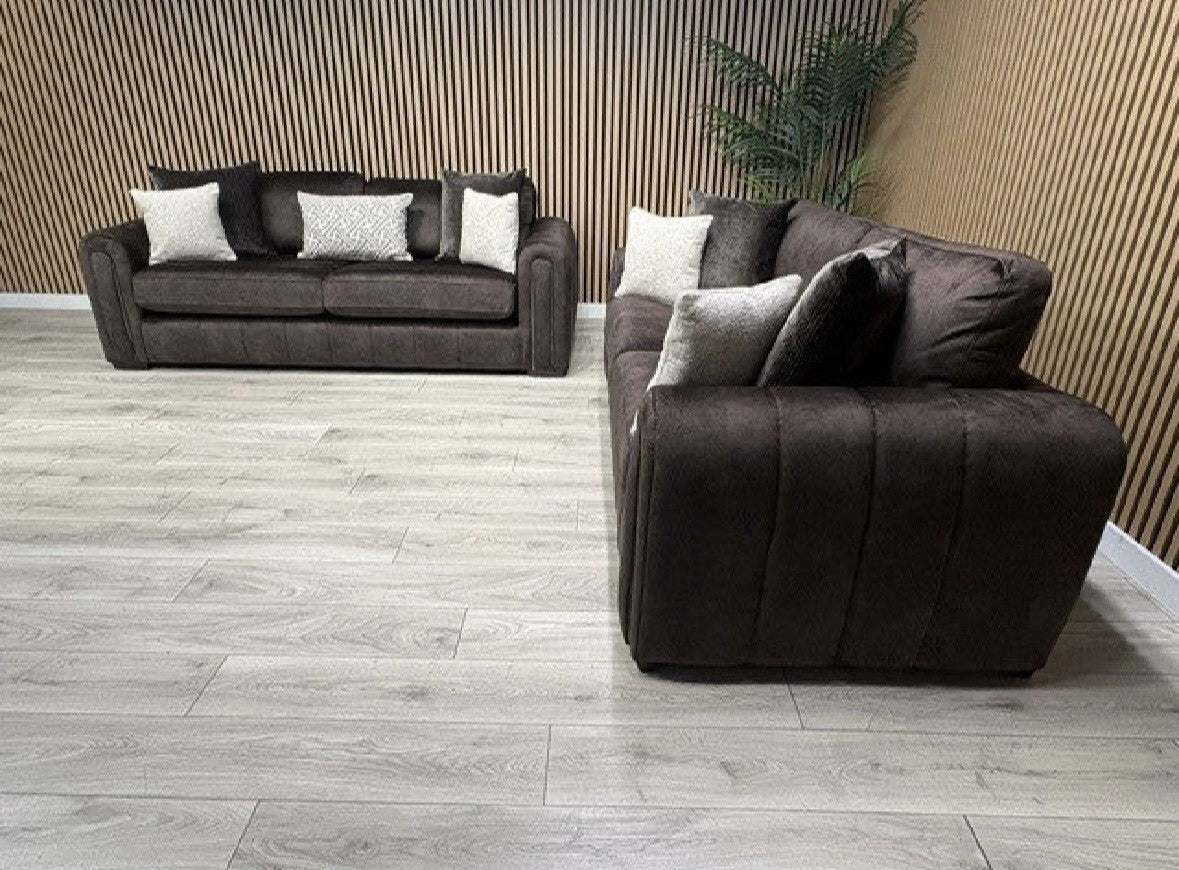 DEVINE Glamour Fabric 3 Seater + 2 Seater Sofa Set,  Bournville - RRP £2,698