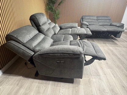 DFS New Lawson Power Recliner 3+2 Seater Sofa Set + Fold Down Table - RRP £2498