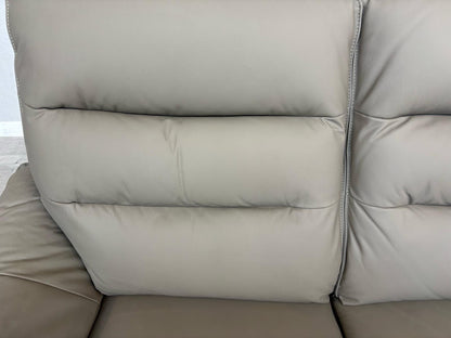 Oak Furniture Land Carter Grey Leather 2 Seater Sofa,  - RRP £1349