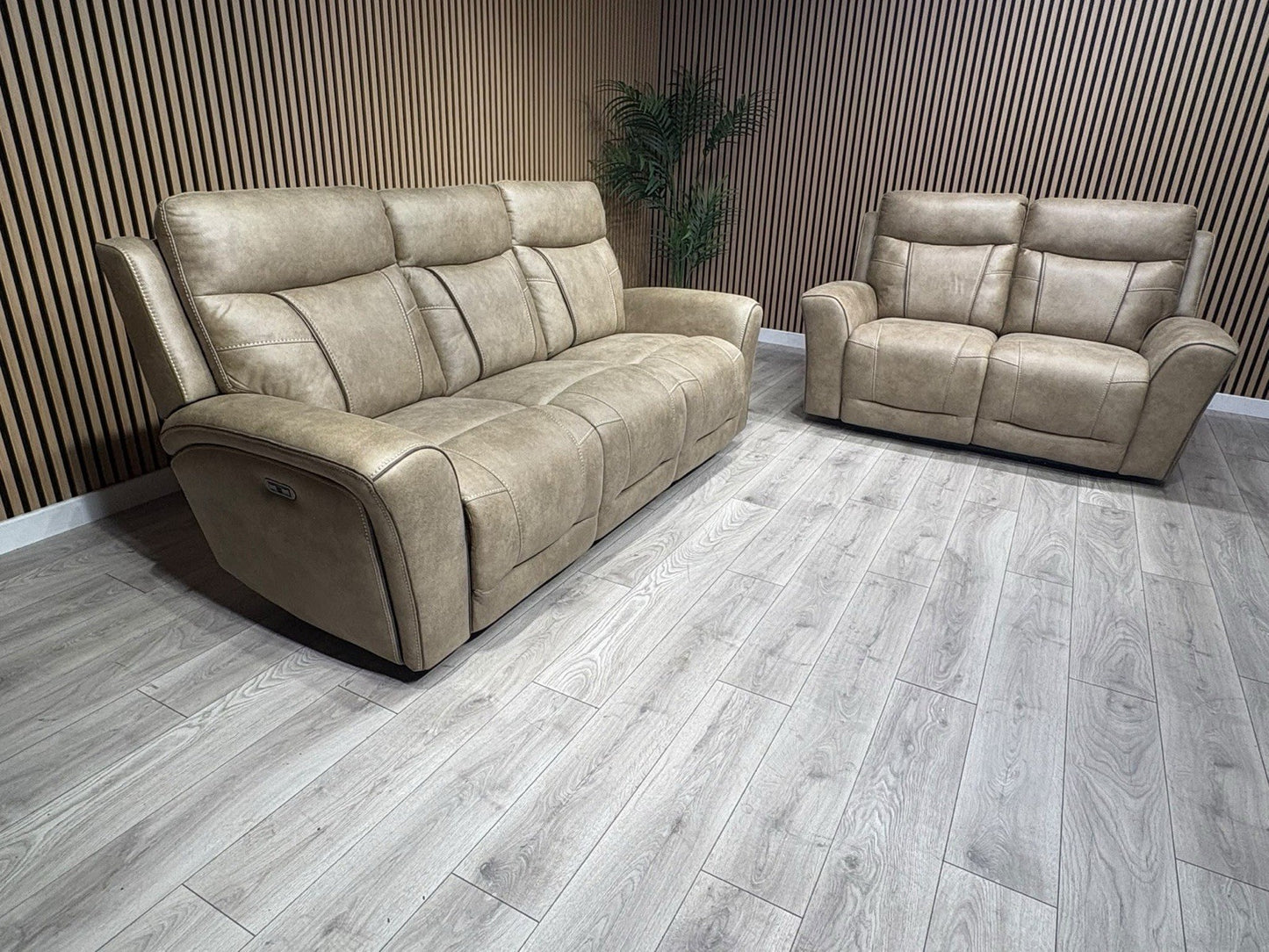 DFS 3 Seater + 2 Seater Fabric Power Recliner Sofa Set - RRP £3698