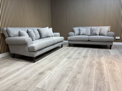 Laura Ashley LYNDEN Style Fabric 3 Seater + 2 Seater Sofa Set, Grey - RRP £2,500