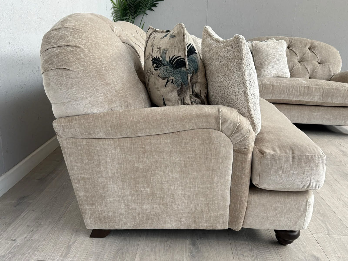 Alexander & James Fabric 3 Seater Button Back Sofa + Love Chair - RRP £3,298