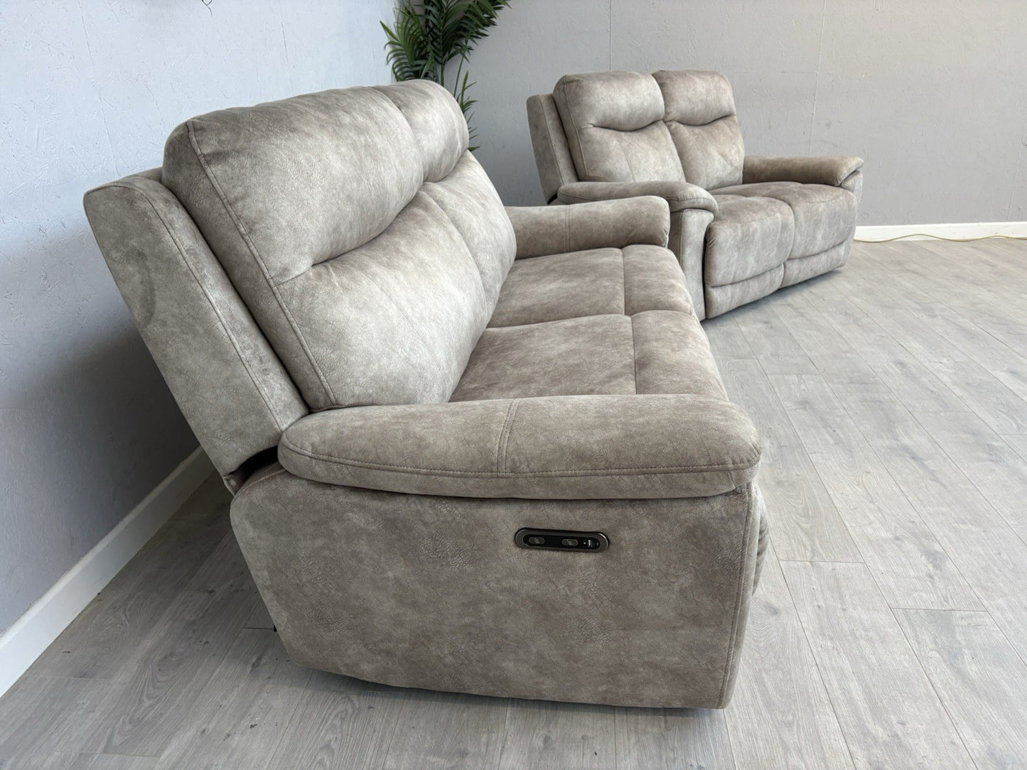 Furniture Village SLOANE Fabric 3 + 2 Seater Power Recliner Sofa Set - RRP £1890