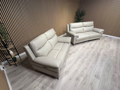 Furniture Village PANACHE Style Leather 3 + 2 Seater Power Recliner Sofa Set