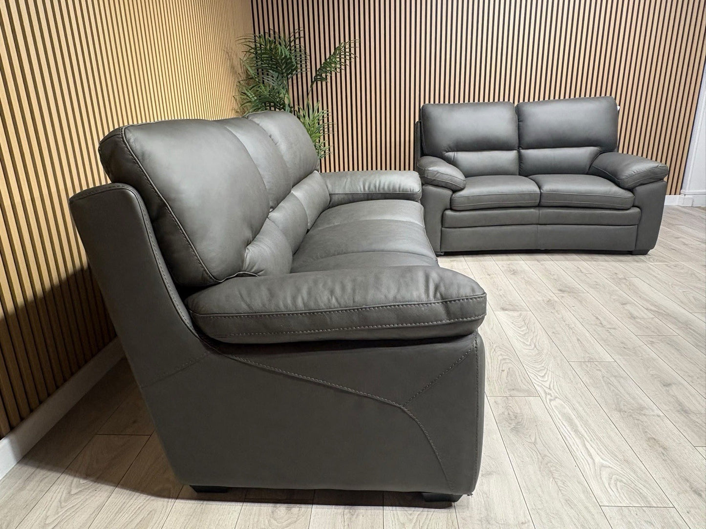DFS Brooker Leather 3 Seater + 2 Seater Static Sofa Set  - RRP £3690