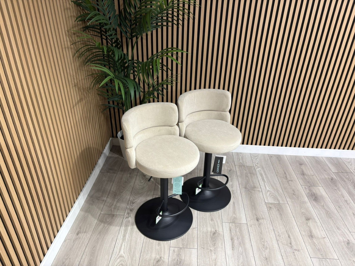 NEXT Sample - Brushed Velvet Cream Bar Stool