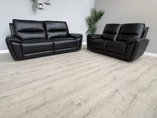 DFS Kaden Leather 3 Seater + 2 Seater Power Recliner Sofa Set - RRP £1,878