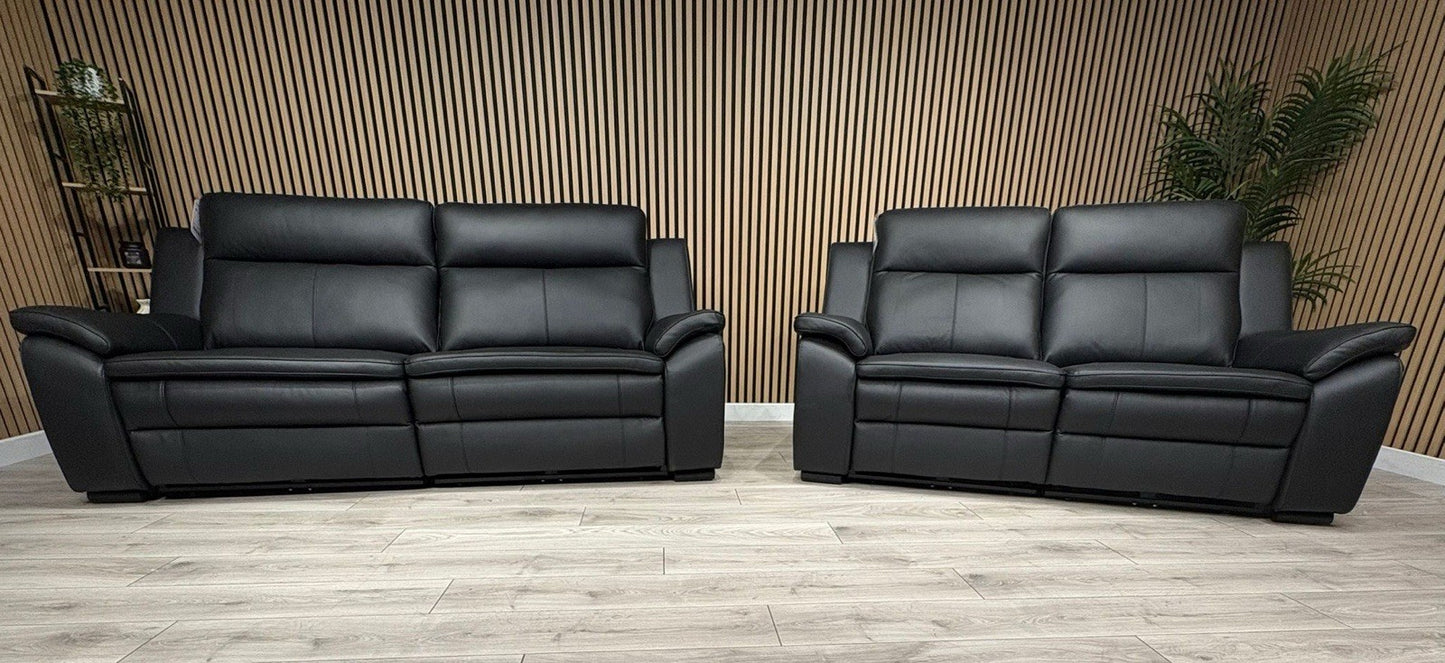 DFS Boston Leather 3 + 2 Seater Sofa Set, Power Recliners RRP: £4495