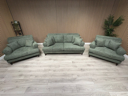 Laura Ashley LYNDEN Style Fabric 3 Seater Sofa + 2 x Armchairs Set - RRP £3695