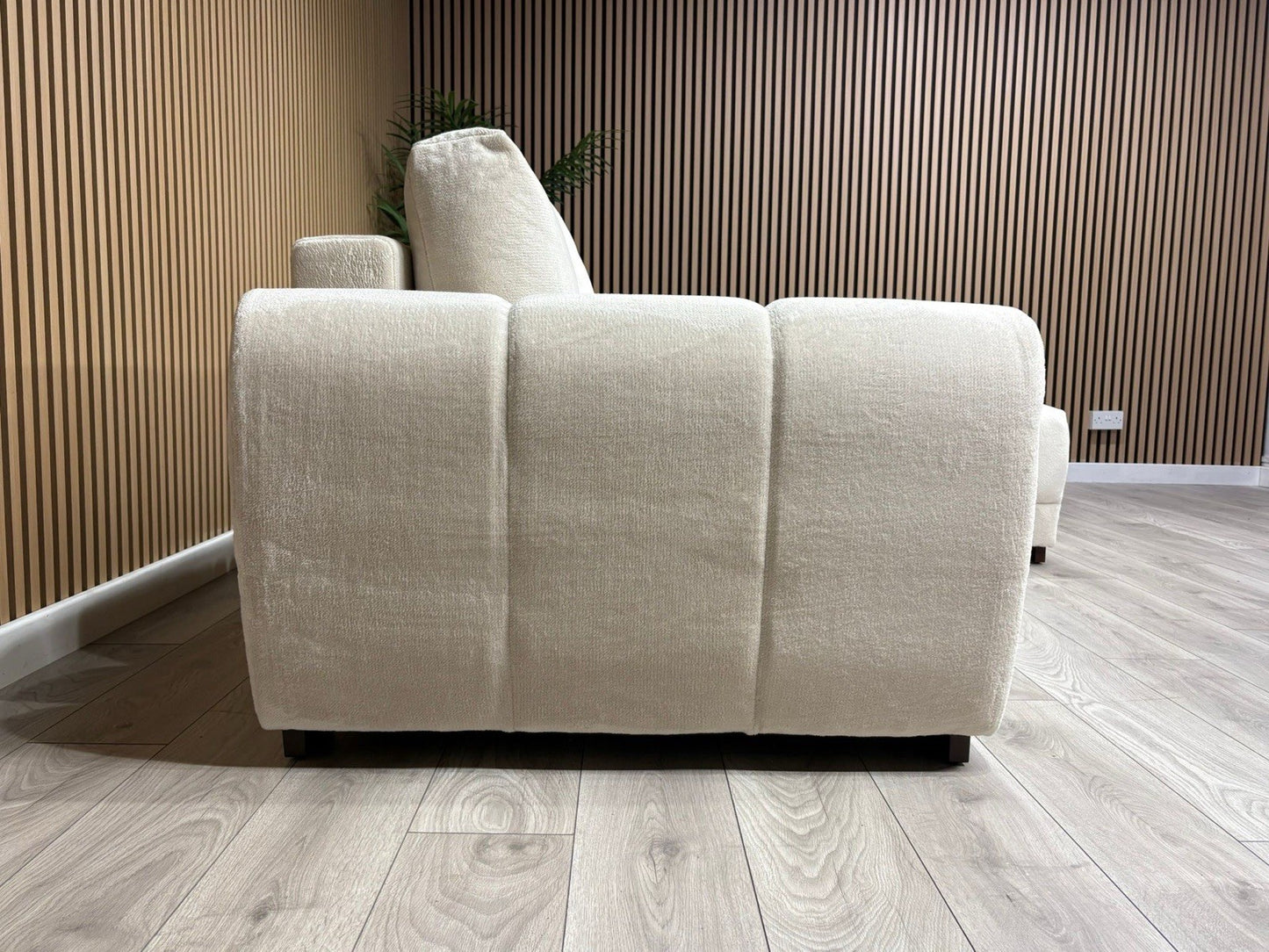 AZZURO Premium Fabric Corner Chaise Sofa Bed with Storage, Cream - RRP £1,799