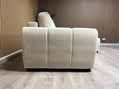 AZZURO Premium Fabric Corner Chaise Sofa Bed with Storage, Cream - RRP £1,799