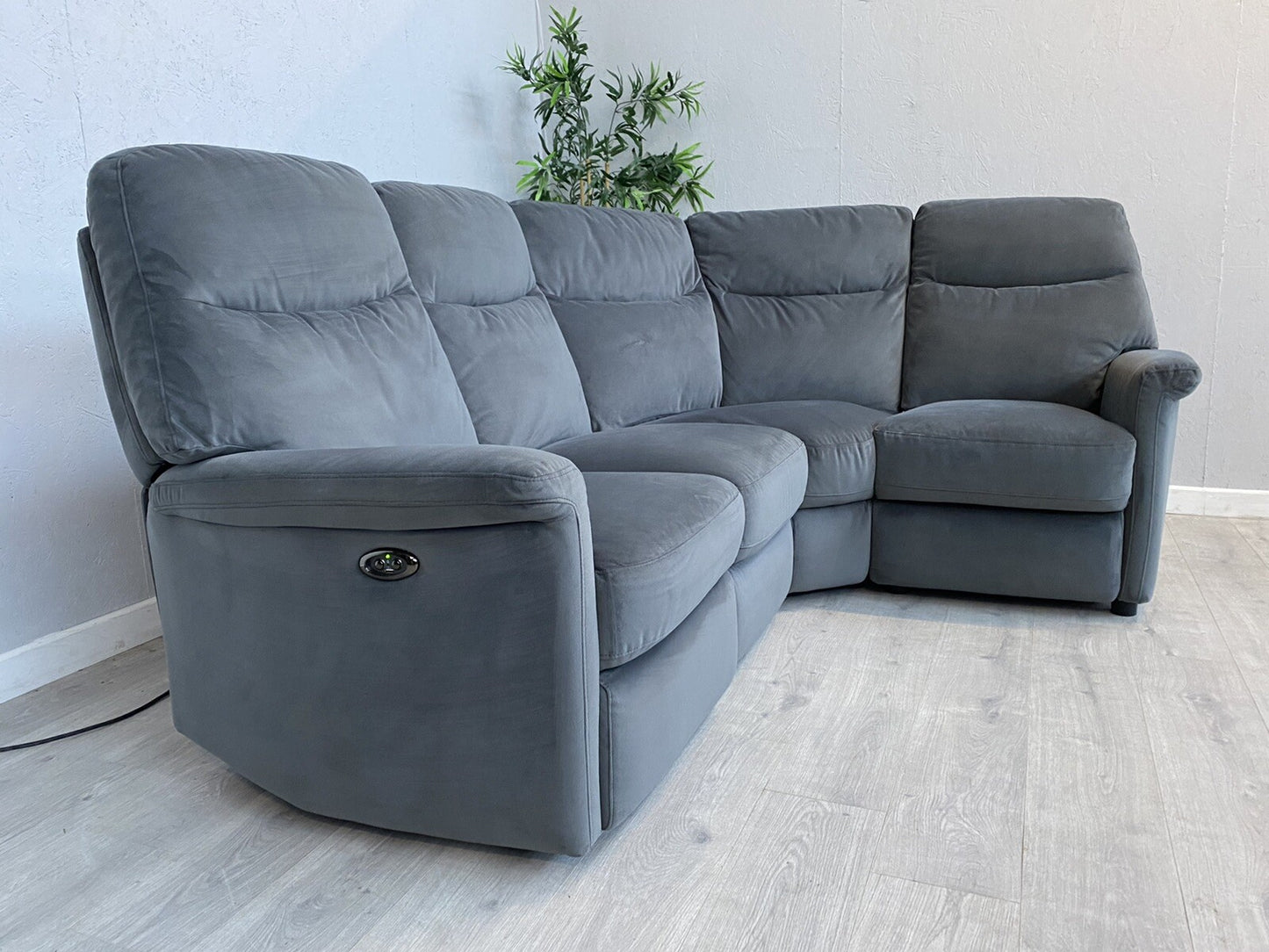 Furniture Village LILLE Fabric Compact Corner Sofa, Power Recliner - RRP £1,895