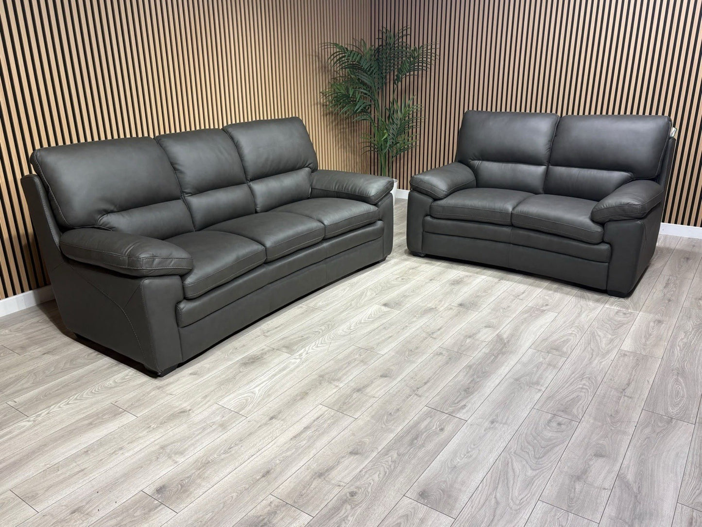 DFS Brooker Leather 3 Seater + 2 Seater Static Sofa Set  - RRP £3690