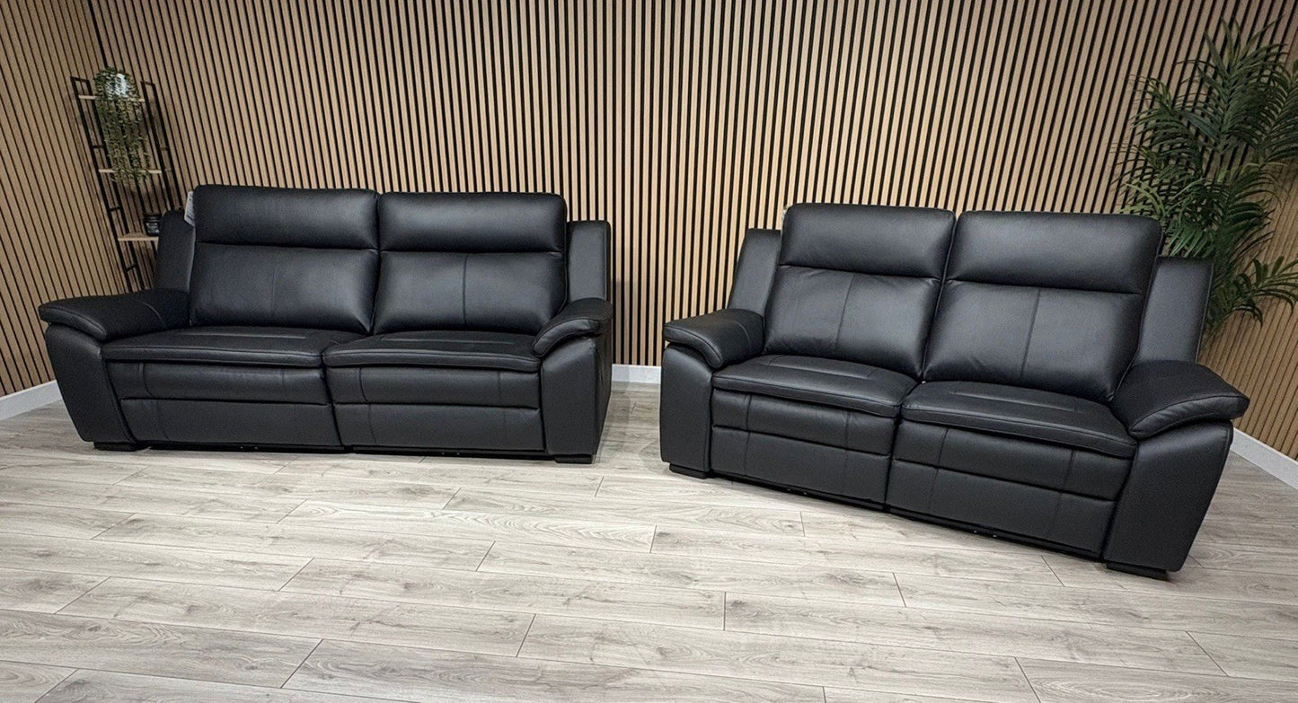 DFS Boston Leather 3 + 2 Seater Sofa Set, Power Recliners RRP: £4495