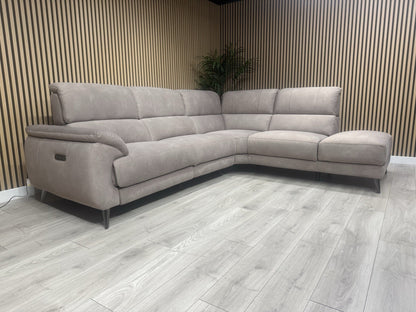 Furniture Village MOET Style Fabric RHF Chaise Power Recliner Corner Sofa