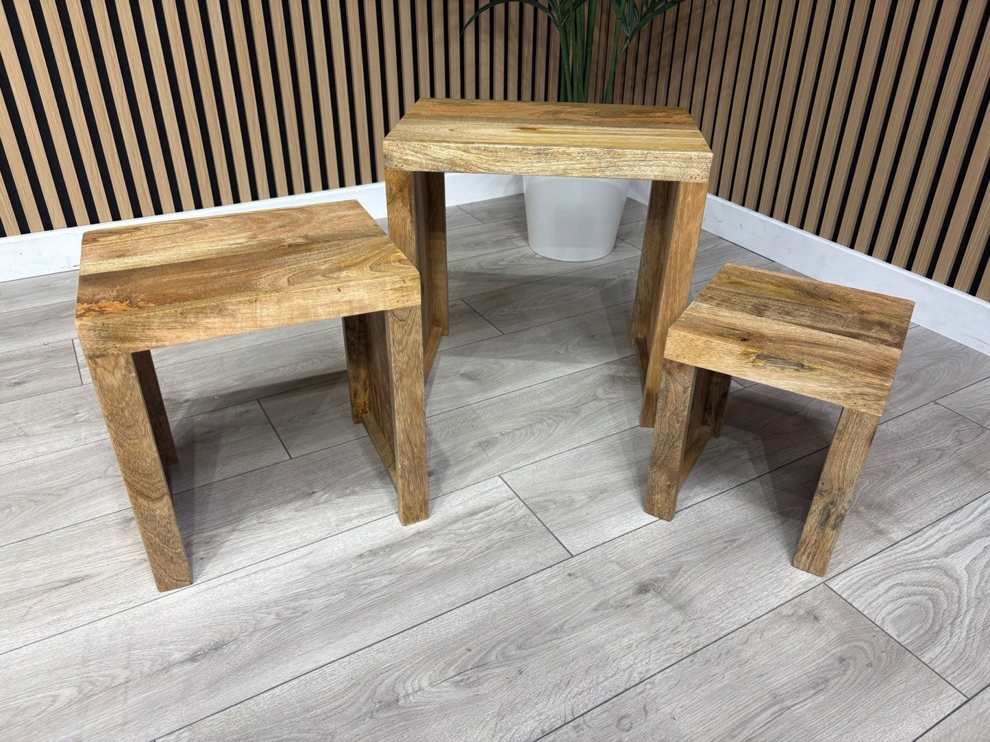 NEXT Sample - Cuba Mango Wood Nest Of 3 Tables - RRP: £395