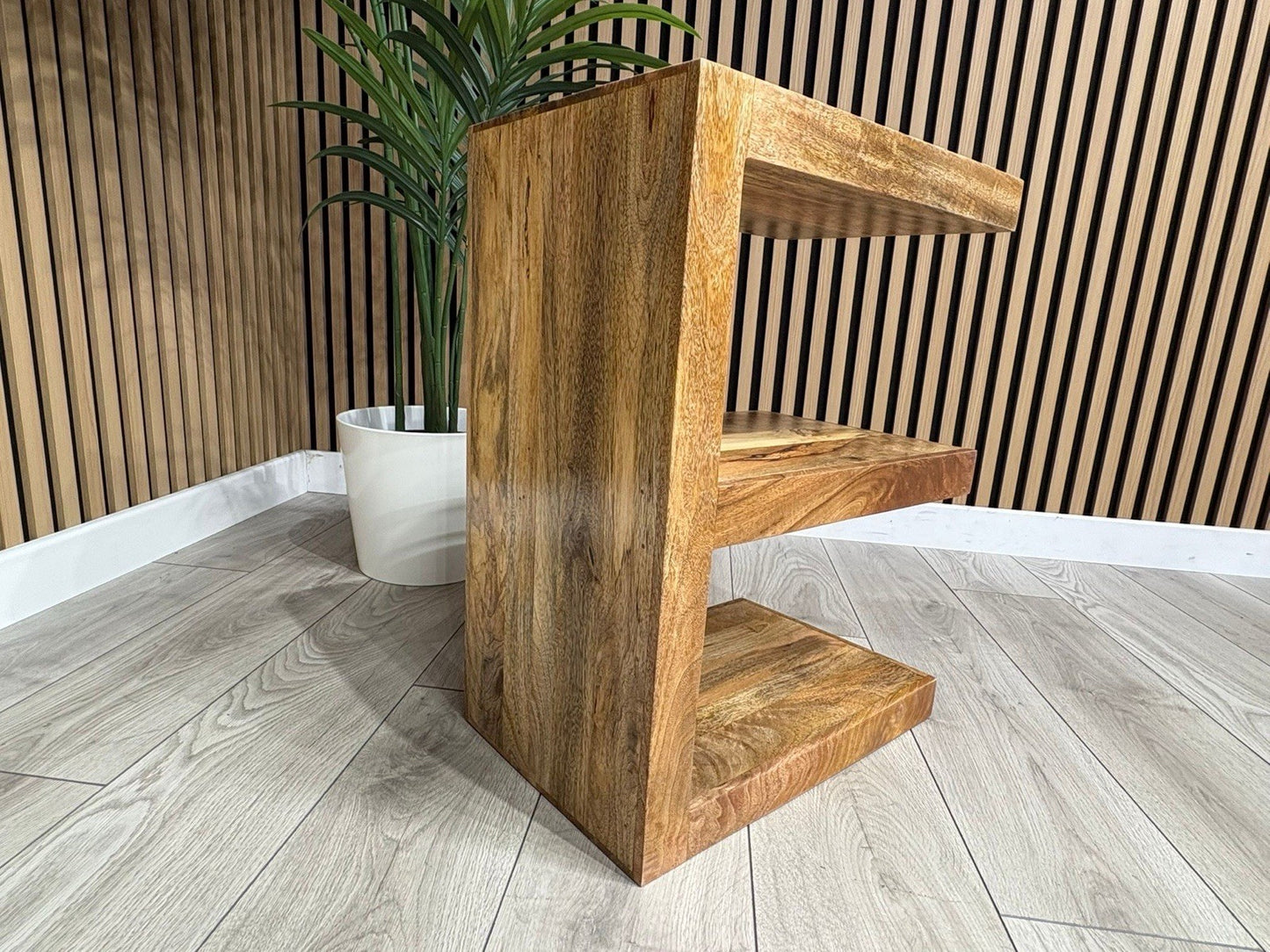 NEXT Sample - Cuba Mango Wood E Shape Shelving Unit - RRP: £459