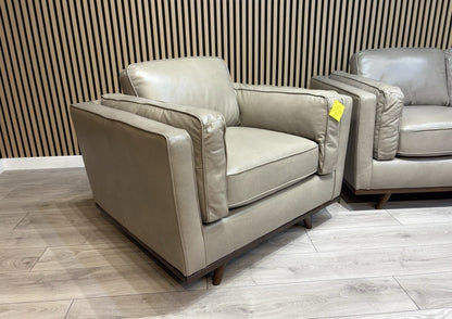 John Lewis Sample VALENCIA Leather Armchair, Greige - RRP £1799
