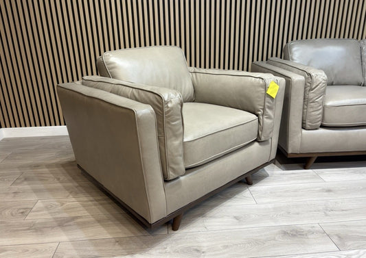 John Lewis Sample VALENCIA Leather Armchair, Greige - RRP £1799