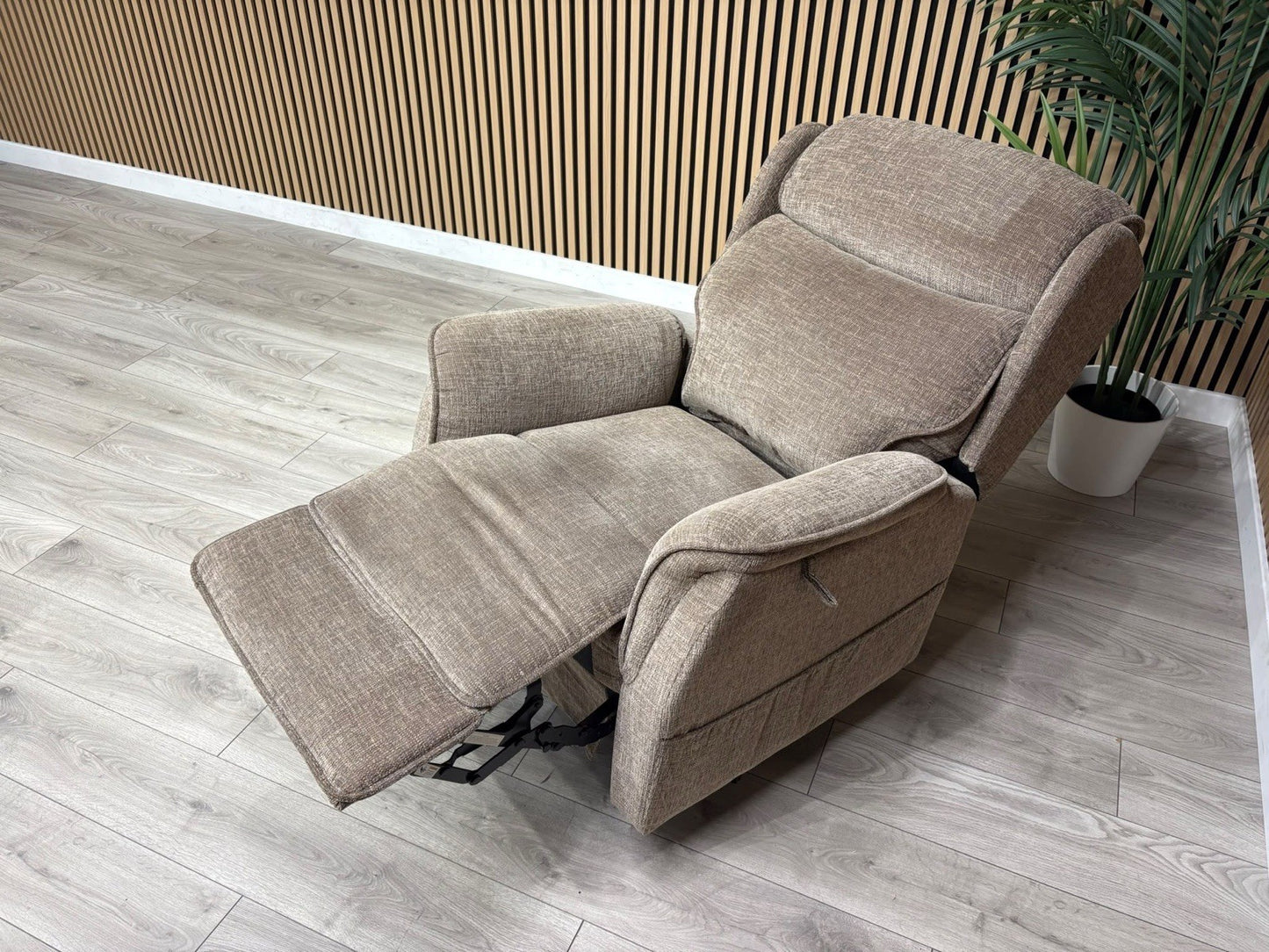 Furniture Village Fabric Rise & Recline Armchair, Mocha RRP £1499