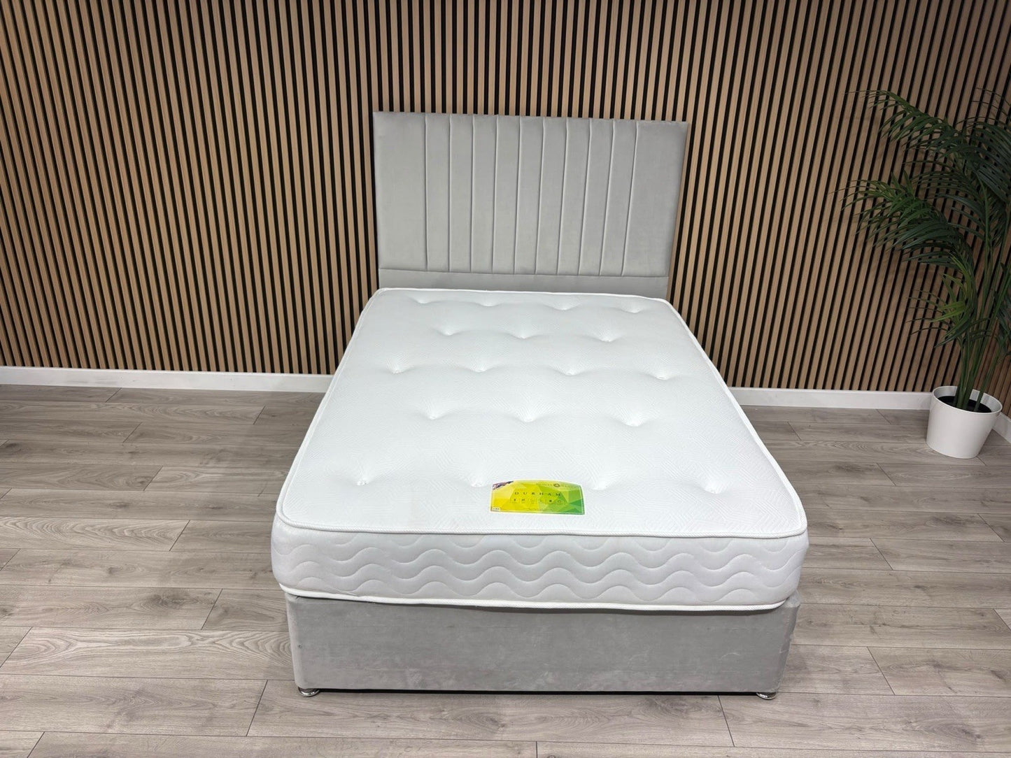 4ft6 Durham Bed Set, Inc Base + Headboard + Mattress (Storage Options Available)