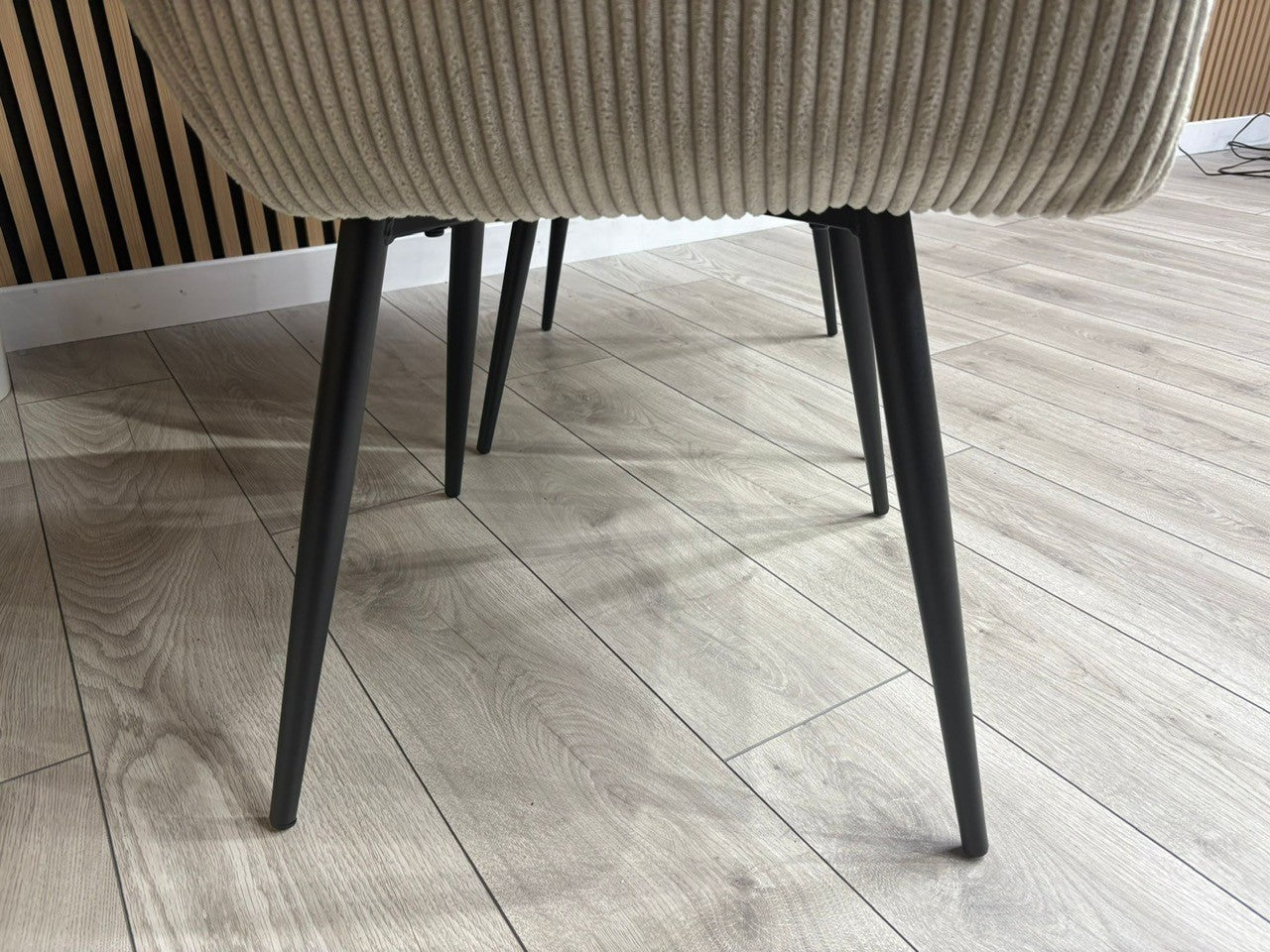 NEXT Sample - Light Grey Corduroy Dining Chairs