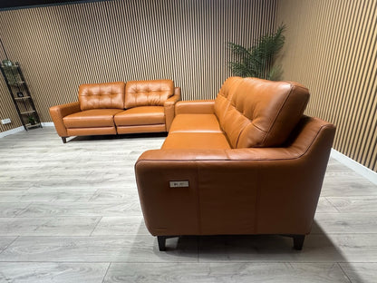 ScS Poltronesofa RUFFIO Leather 2 x 3 Seater Power Recliner Sofa Set - RRP £4498