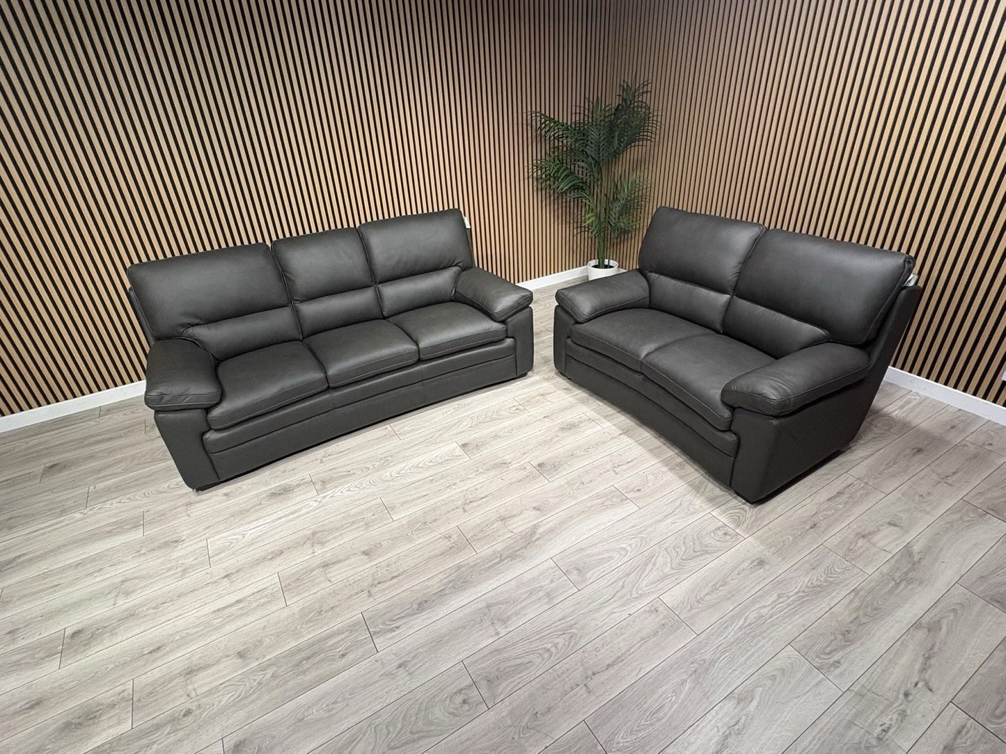 DFS Brooker Leather 3 Seater + 2 Seater Static Sofa Set  - RRP £3690