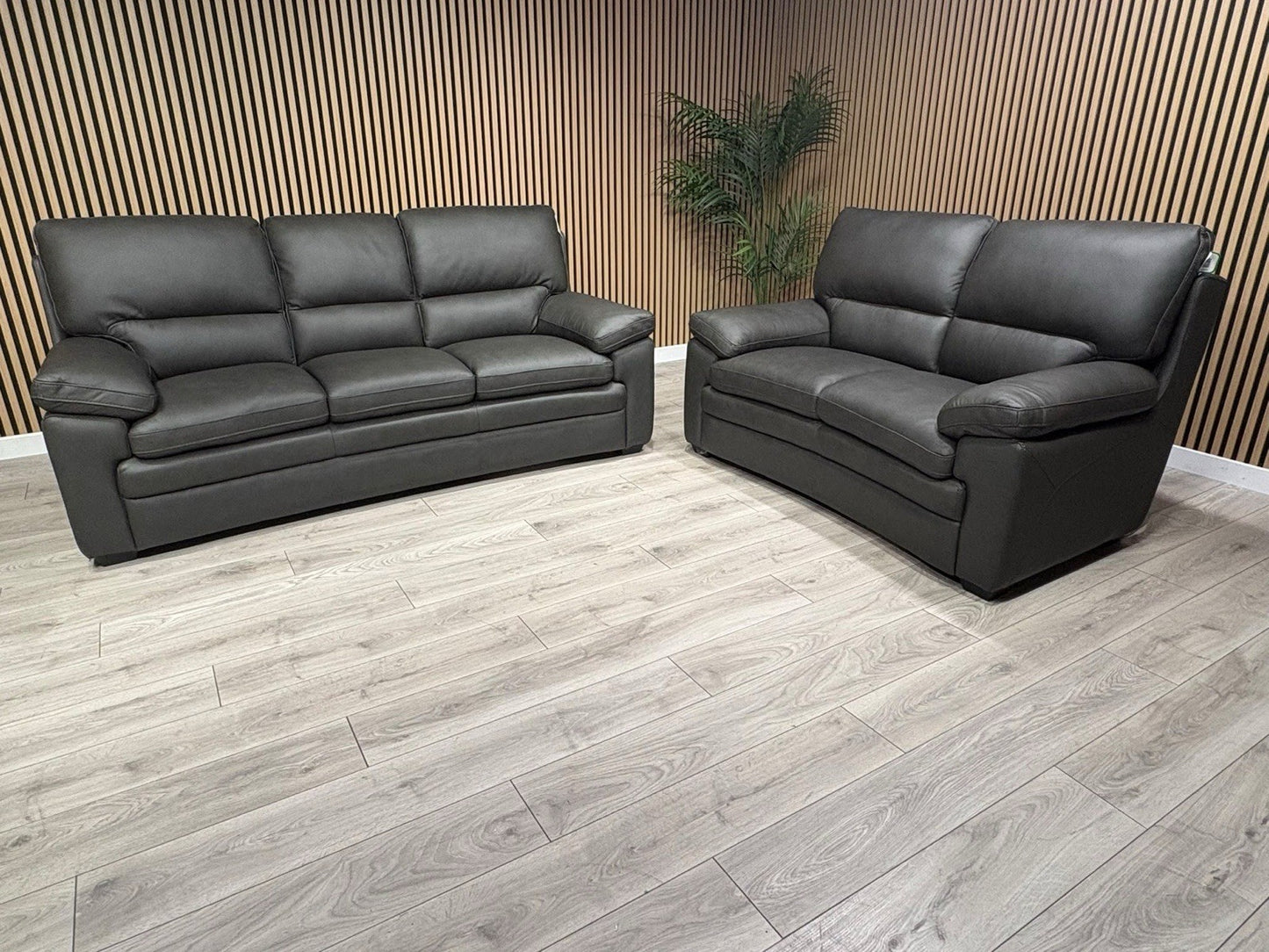 DFS Brooker Leather 3 Seater + 2 Seater Static Sofa Set  - RRP £3690