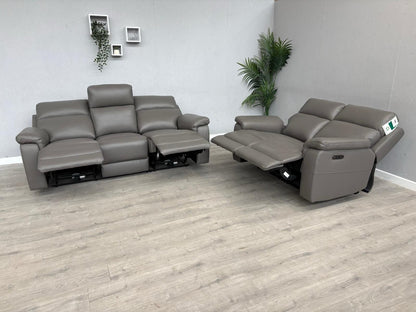 Furniture Village RAVEN Leather 3 + 2 Seater Power Recliner Sofa Set - RRP £2390