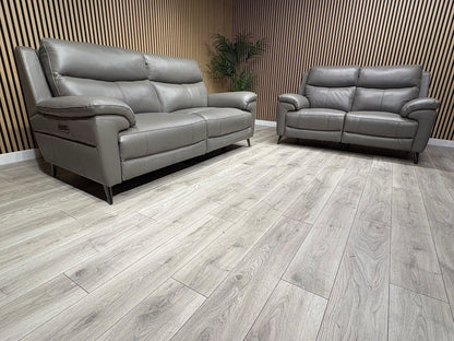 Furniture Village PANACHE Style Leather 3 + 2 Seater Power Recliner Sofa Set