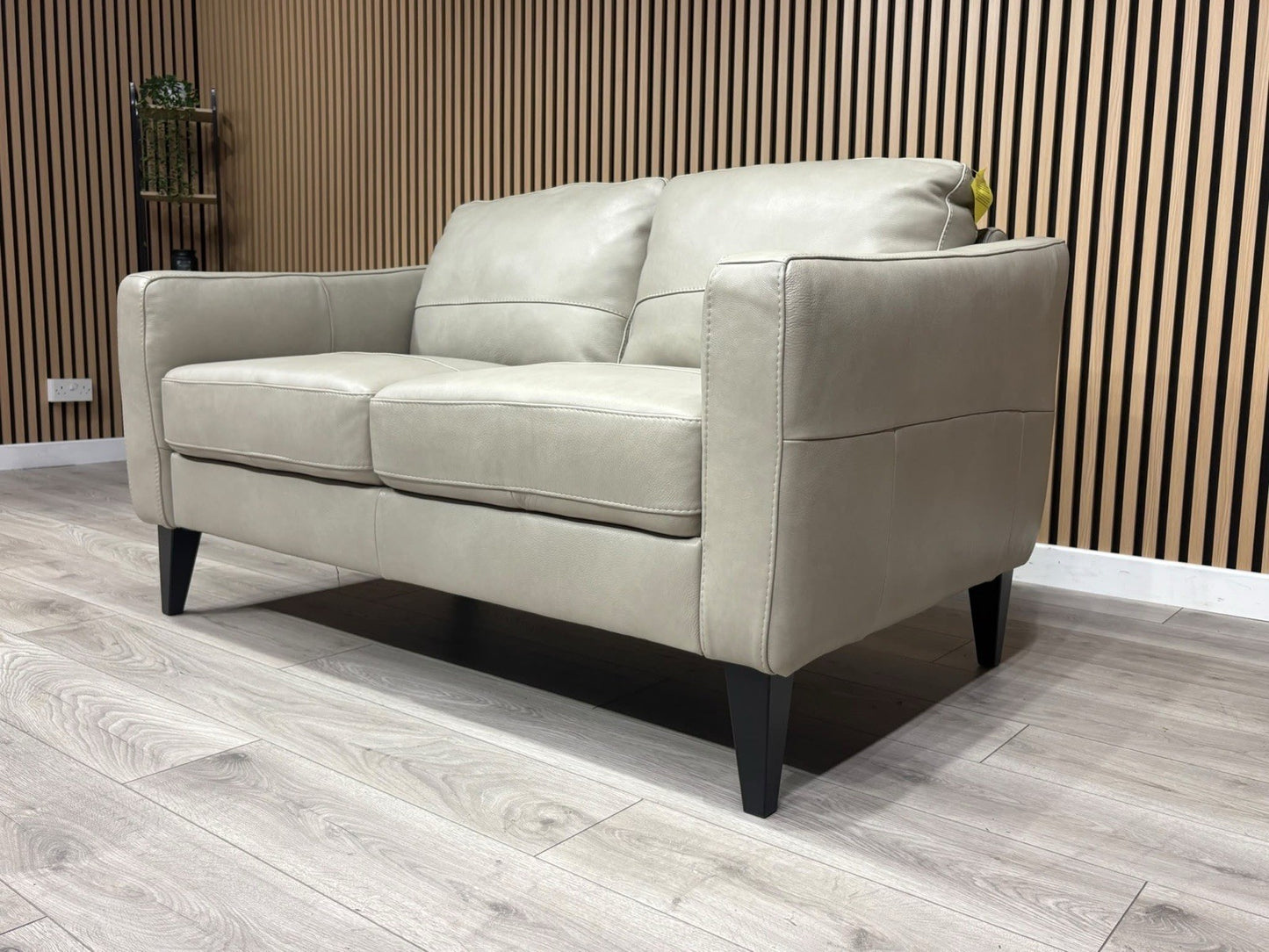 John Lewis BAILEY Style 2 Seater Stone Leather Sofa RRP £1695