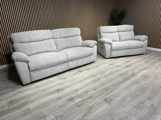 SCS - CLOUD Fabric Power Recliner 3 + 2 Seater Sofa Set - RRP £2998