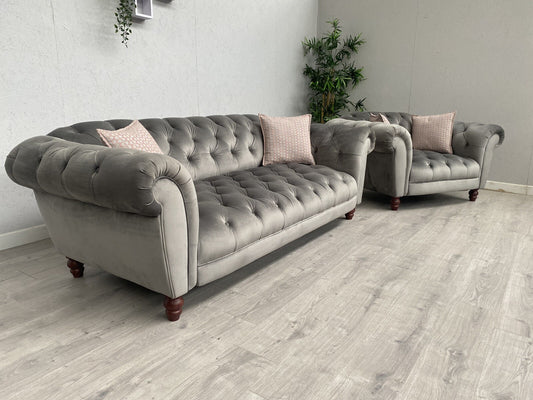 Alexander James Luisa Chesterfield  3 Seater Sofa + Armchair Set - RRP £3,930