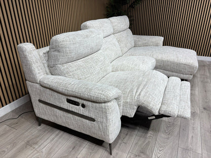 Furniture Village ECLIPSE Fabric Power Recliner RHF Chaise Corner Sofa RRP £2245