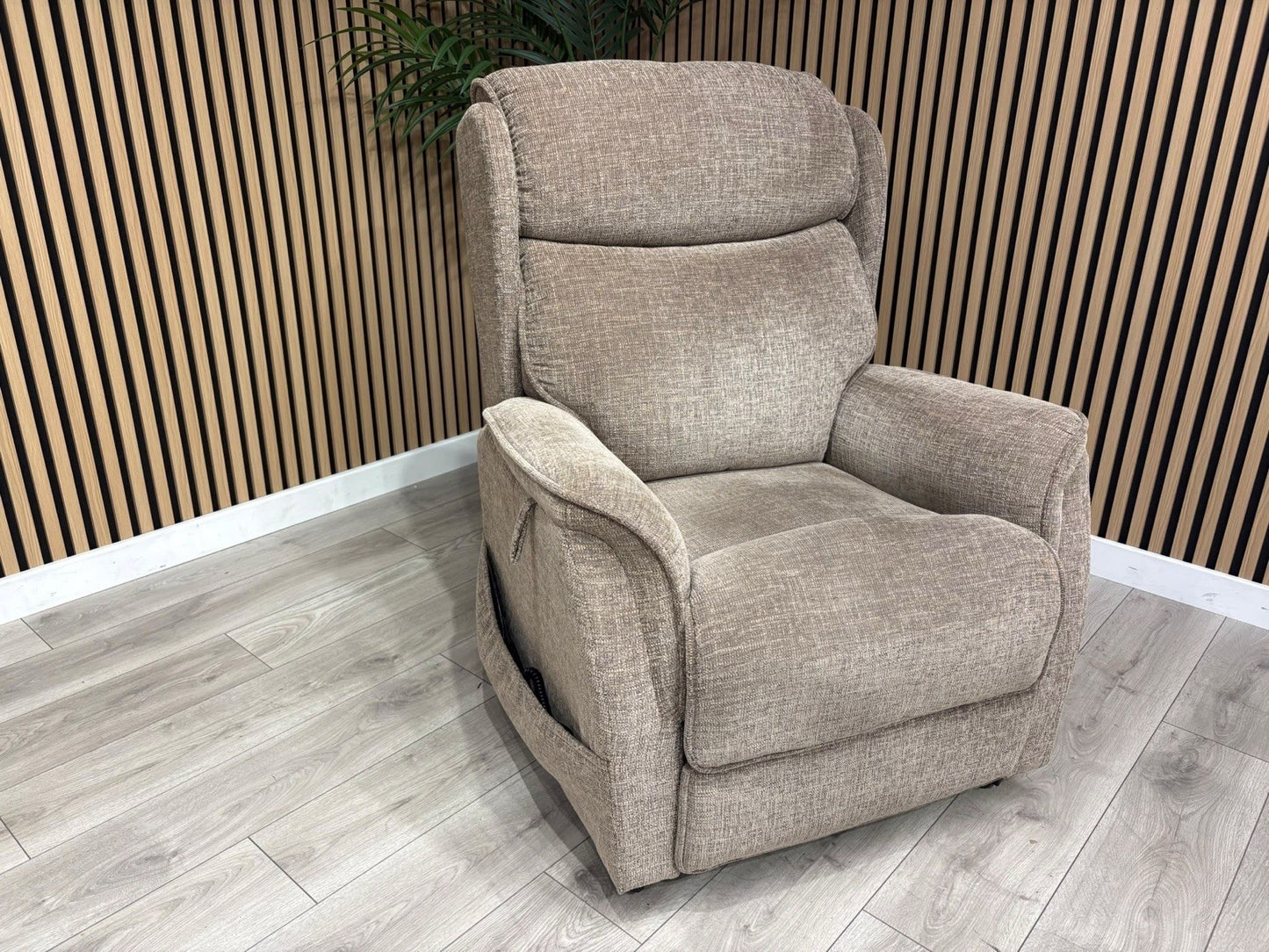 Furniture Village Fabric Rise & Recline Armchair, Mocha RRP £1499