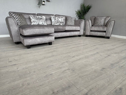 Furniture Village MARIAH Fabric LHF Chaise Corner Sofa + Armchair - RRP £4,140