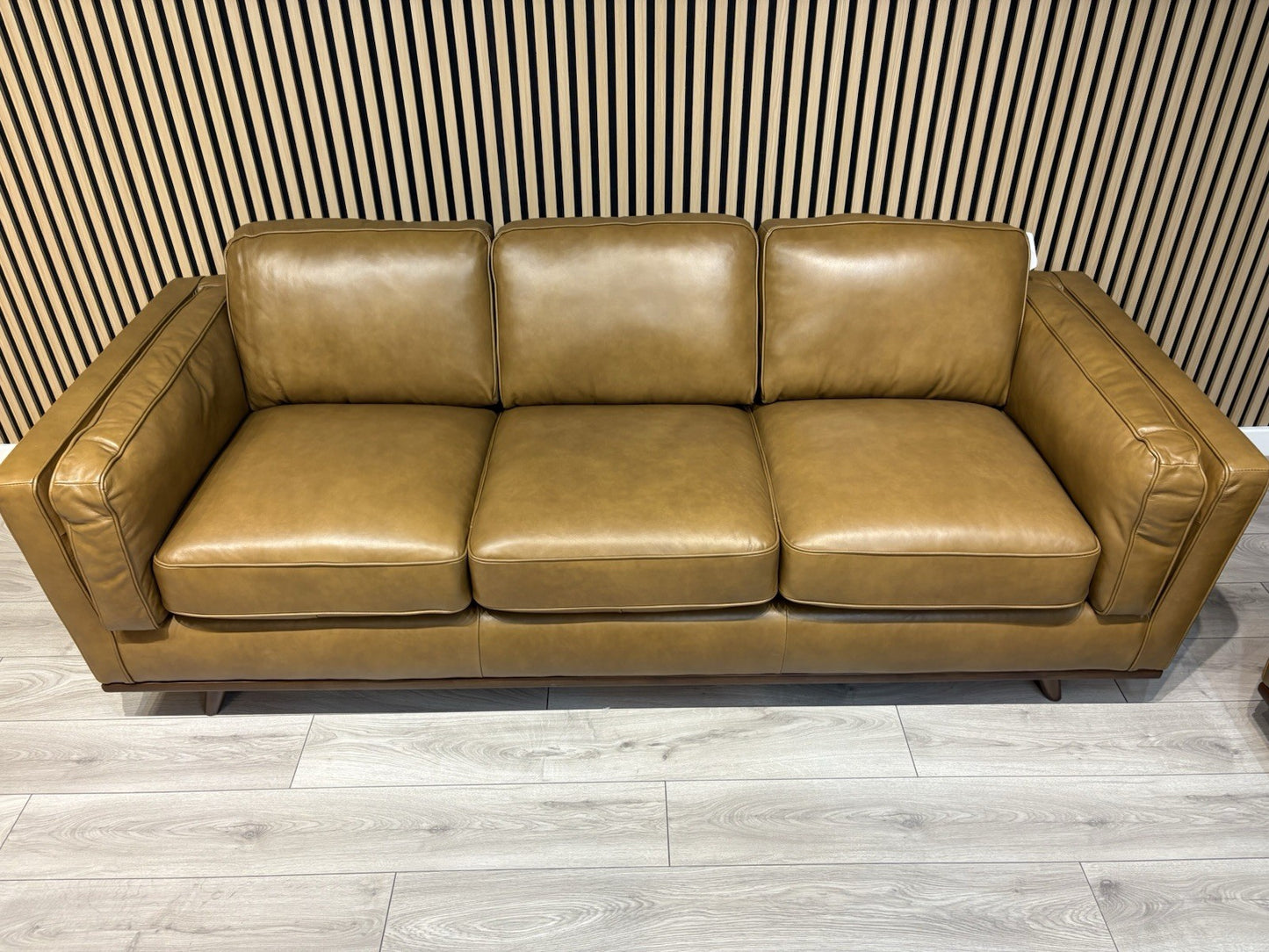 John Lewis Sample VALENCIA Leather 3 Seater Sofa, Caramel - RRP £2299