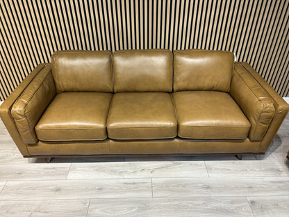John Lewis Sample VALENCIA Leather 3 Seater Sofa, Caramel - RRP £2299