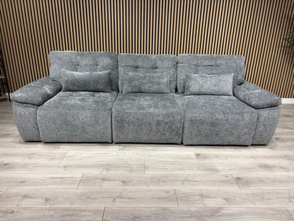 Dallas Electric Power Chaise Grey 3 Seater Sofa Bed - RRP £2500