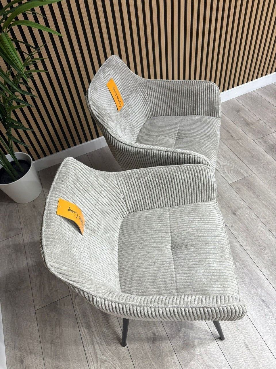 NEXT Sample - Light Grey Corduroy Dining Chairs