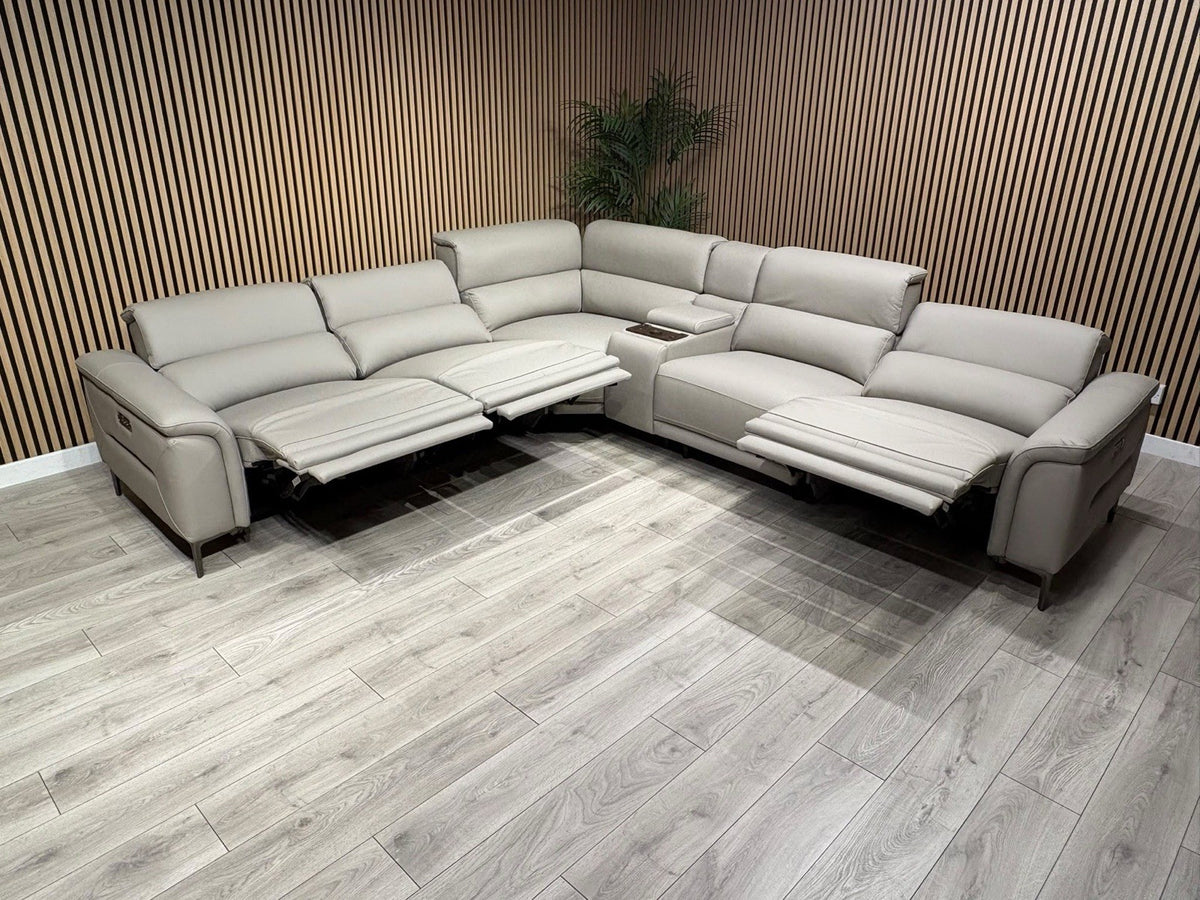 Sofology Sample San Antonio Leather Power Recliner Corner + Console - RRP £4695