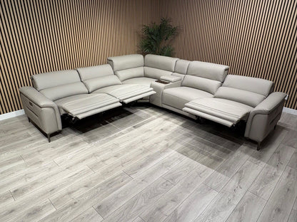 Sofology Sample San Antonio Leather Power Recliner Corner + Console - RRP £4695