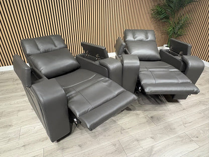 SCS Adstock x2 Leather Power Recliner Chairs with Power Head Tilt RRP £2258