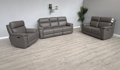 Furniture Village RAVEN Leather 3 + 2 Seater + Armchair Power Recliner Sofa Set