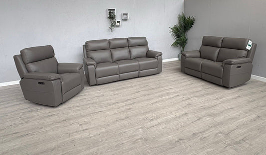 Furniture Village RAVEN Leather 3 + 2 Seater + Armchair Power Recliner Sofa Set
