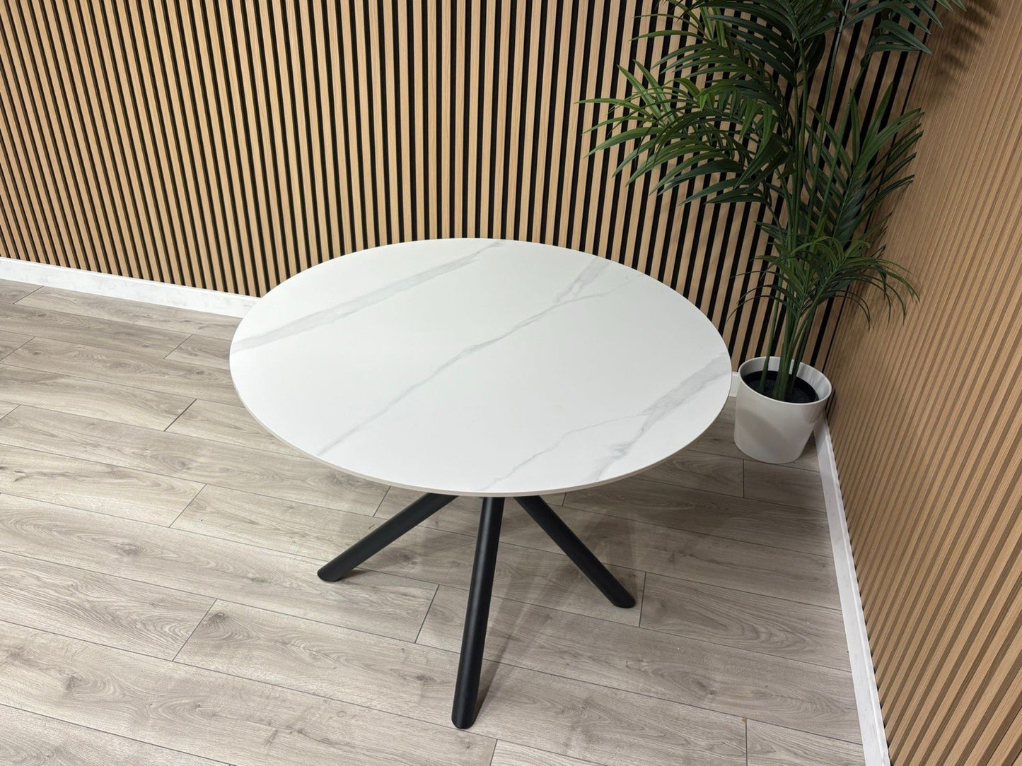 NEXT Sample - Vista Marble Effect Circular Dining Table - RRP £899
