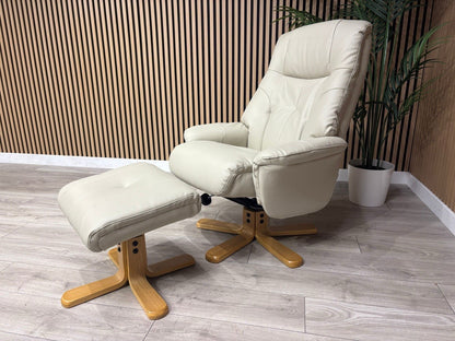 Relaxed Swivel Recliner Chair + Footstool RRP £1099