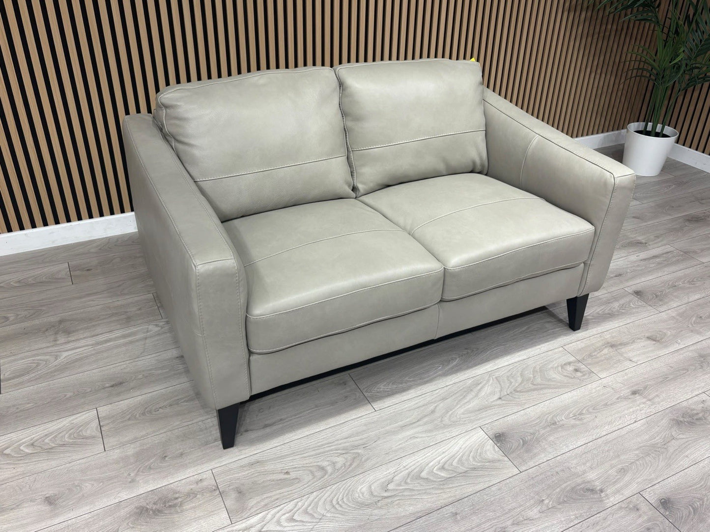 John Lewis BAILEY Style 2 Seater Stone Leather Sofa RRP £1695